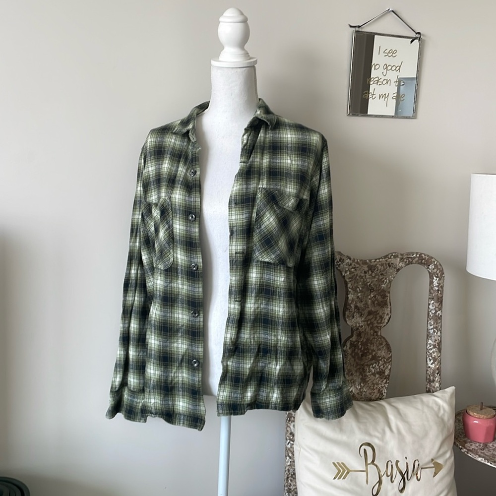 Green UO Flannel